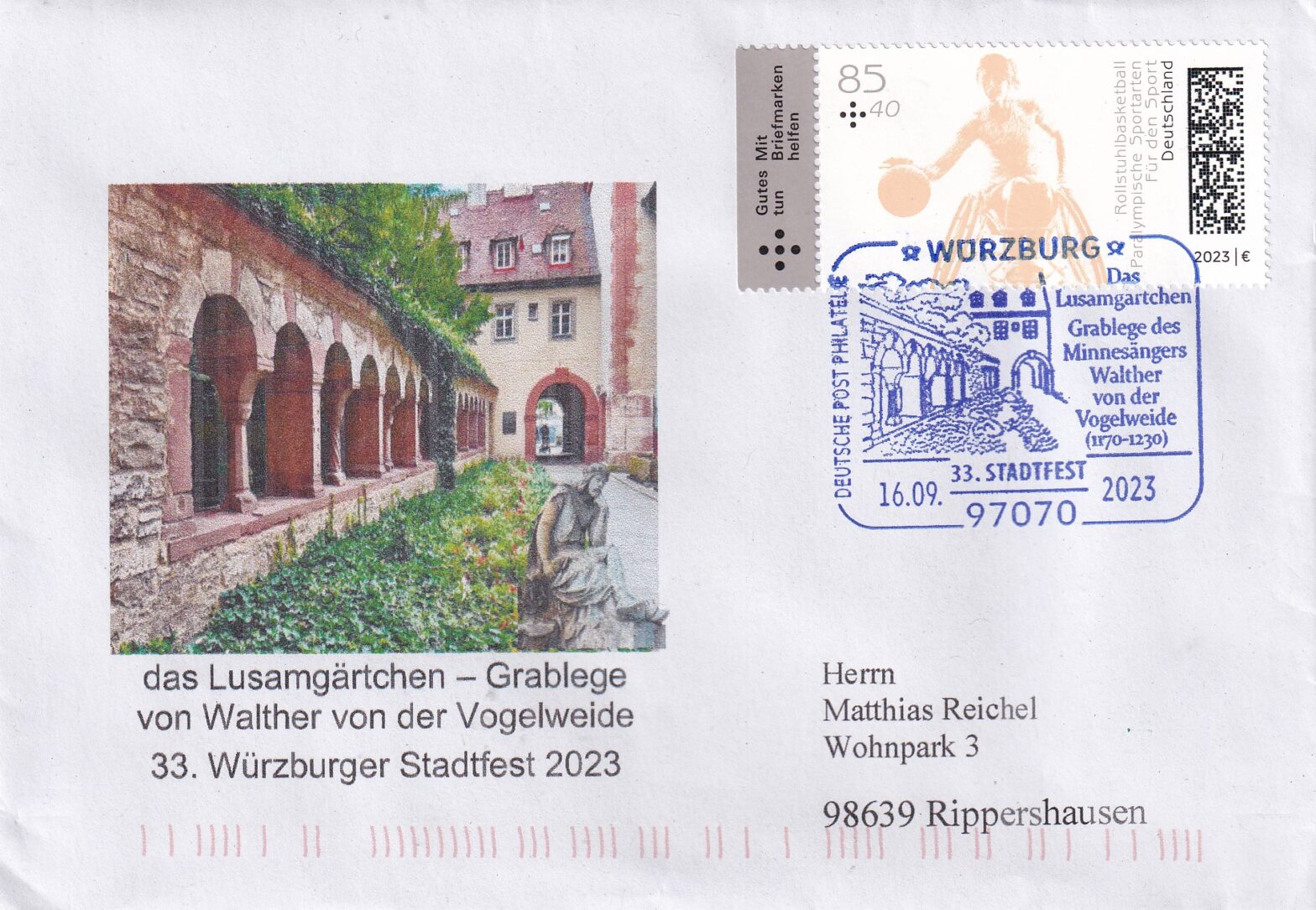 Souvenirumschlag vom 33. Würzburger Stadtfest