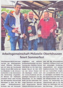 Obertshausen, Pressebeitrag zum Sommerfest der ARGE Philatelie