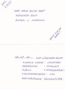 Weihnachts- und Neujahrsgrüße von Familie Albrecht aus Berchfeld-Immelborn.