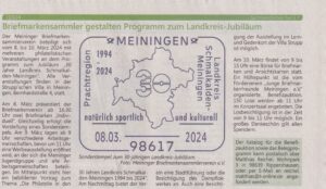 Pressebeitrag im Amtsblatt des Landkreises Schmalkalden-Meiningen zu 30 Jahre Landkreis Schmalkalden -Meiningen