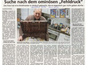 Pressebeitrag Fehldruck "Flaschenpost"