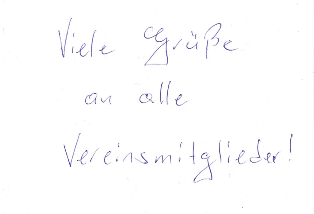 Grüße an alle Vereinsmitglieder mit Sonderstempel zum Thema "Vogel des Jahres 2025"