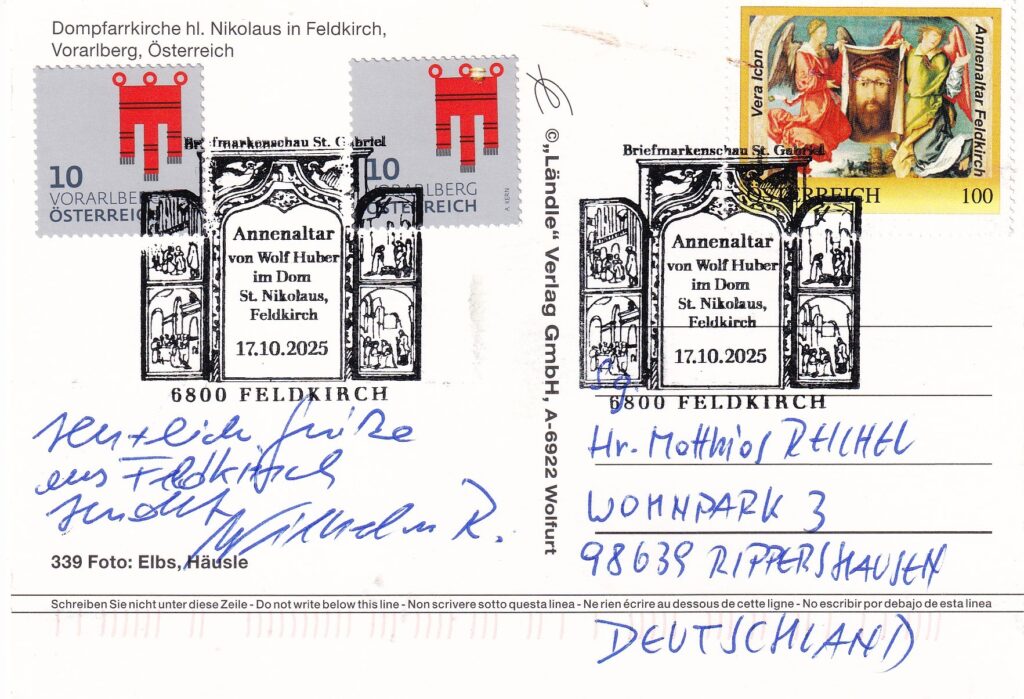 Besonderer Sonderstempel  vom17.10.2025.