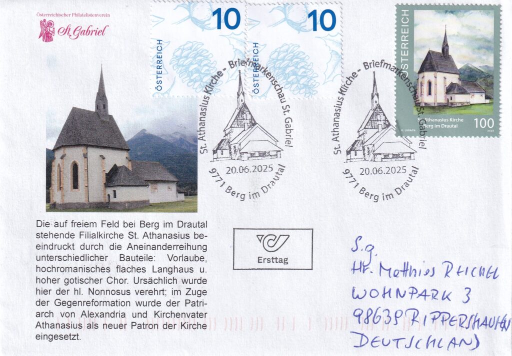 Umschlag mit Sonderstempel aus Berg im Drautal.