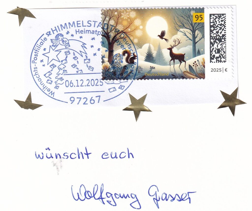 Weihnachts- und Neujahrsgrüße von Sammlerfreund Wolfgang Grasser aus Kümmersbruck