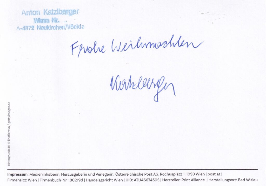 Das Team der Philatelie Österreichs wünscht Frohe Weihnachten