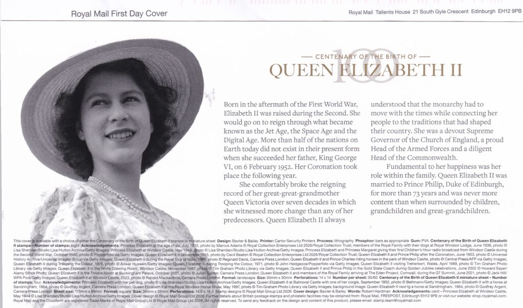Frankaturgerechter Beleg zu Queen Elizabeth II von Sammlerfreund Reiner Schmalzl