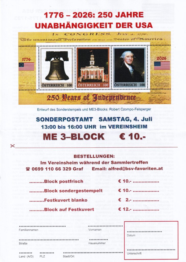 Nachrichtenblatt Nr.2/2026 Briefmarkensammlerverein Favoriten WIEN eingetroffen