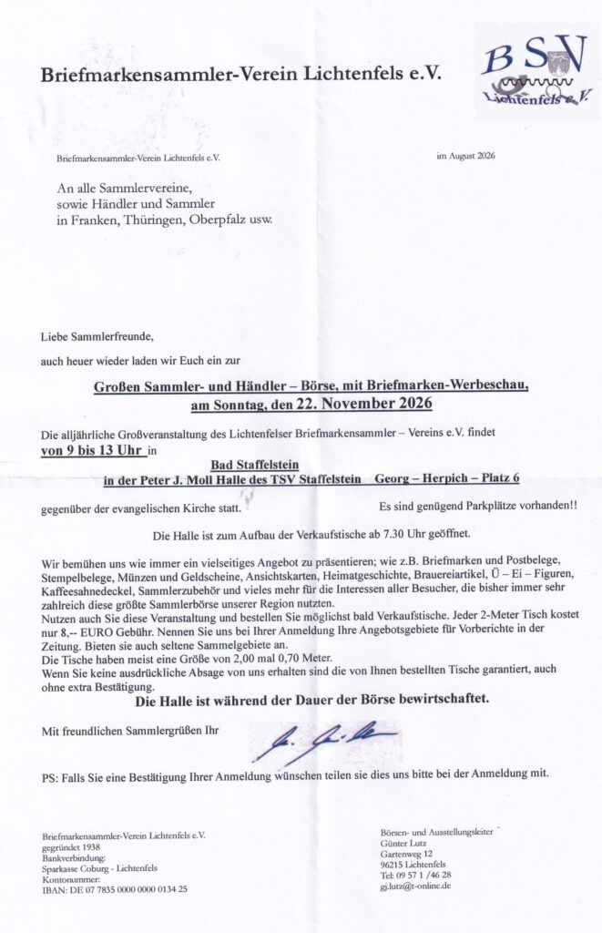 Große Sammler- und Händlerbörse in Bad Staffelstein