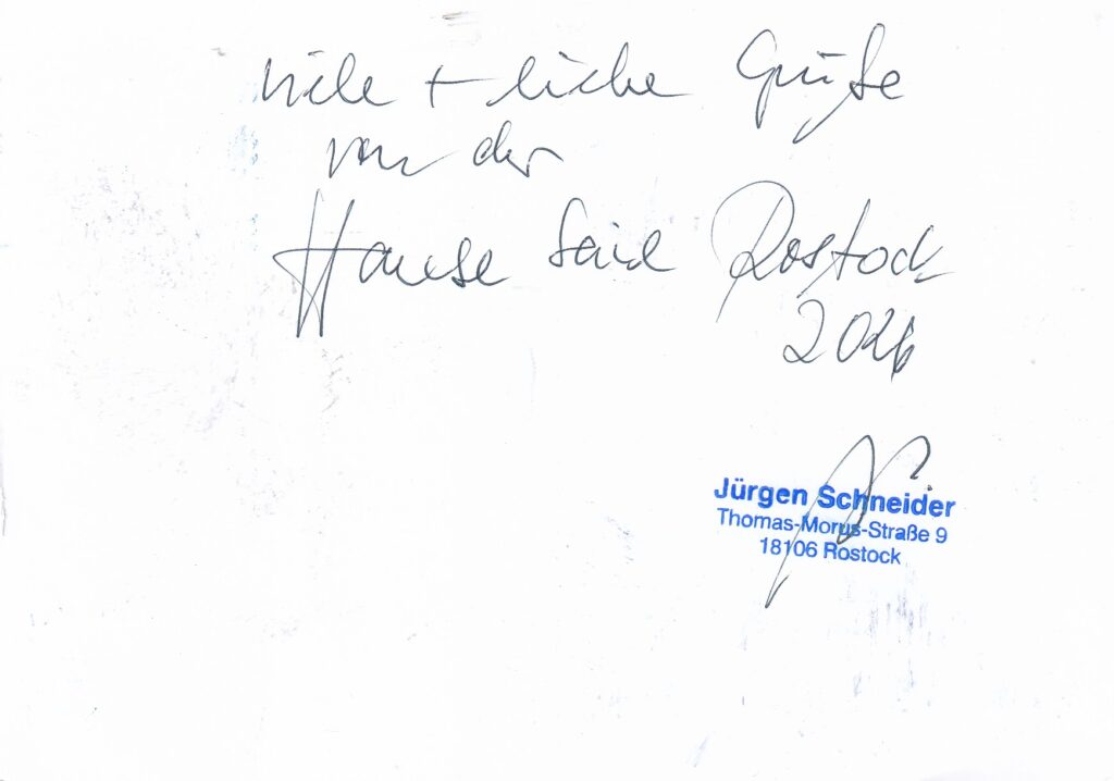 Sammlerfreund Jürgen Schneider sendet Grüße von der Hanse Sail aus Rostock