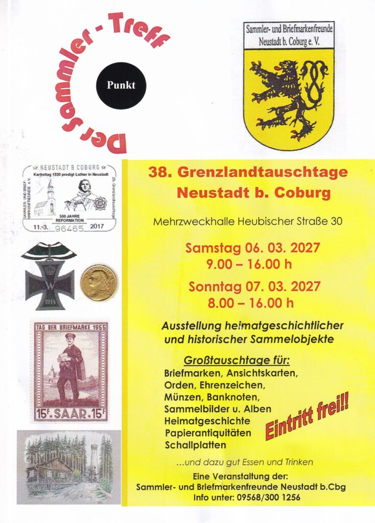 Bereits für 2027 vormerken - 38. Grenzlandtauschtage in Neustadt bei Coburg